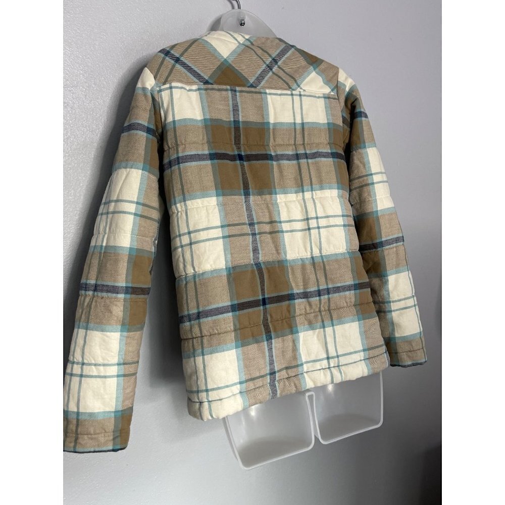 Patagonia Womens SZ S Heywood Plaid Jacket Insulated Quilted Cream Blue Rare! - Picture 3 of 12